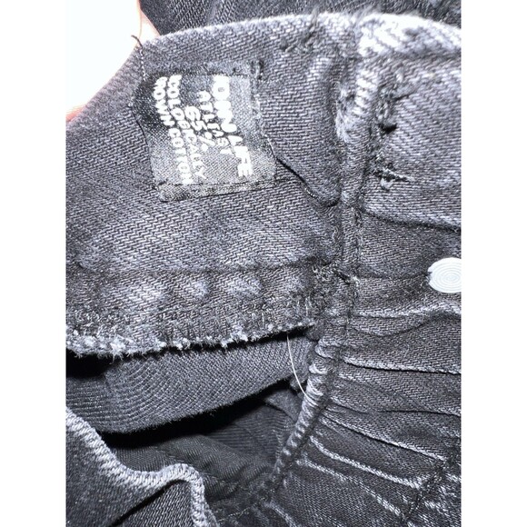 ZARA Jeans Womens XL Black Washed Paper Bag High-Waisted Mom Tapered Leg Retro - Picture 7 of 9